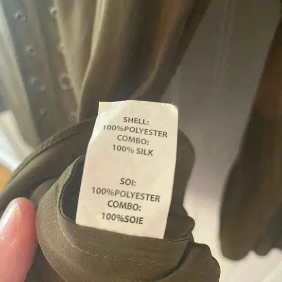 Ramy Brook New York army green long sleeve blouse - Picture 5 of 9